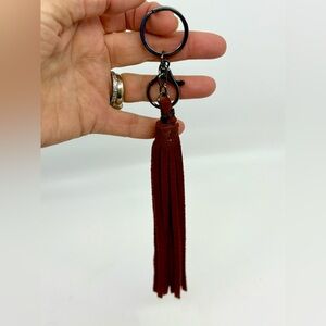 NEW Suede Soft Leather Tassel Keychain Bag Charm 10” Lengh